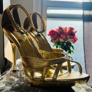 Wild Rose Gold Strappy Heels